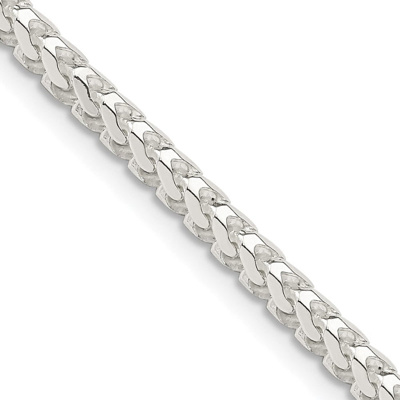 Sterlingsilber 3.1mm Diamantiert Quadratisch Franco Halskette