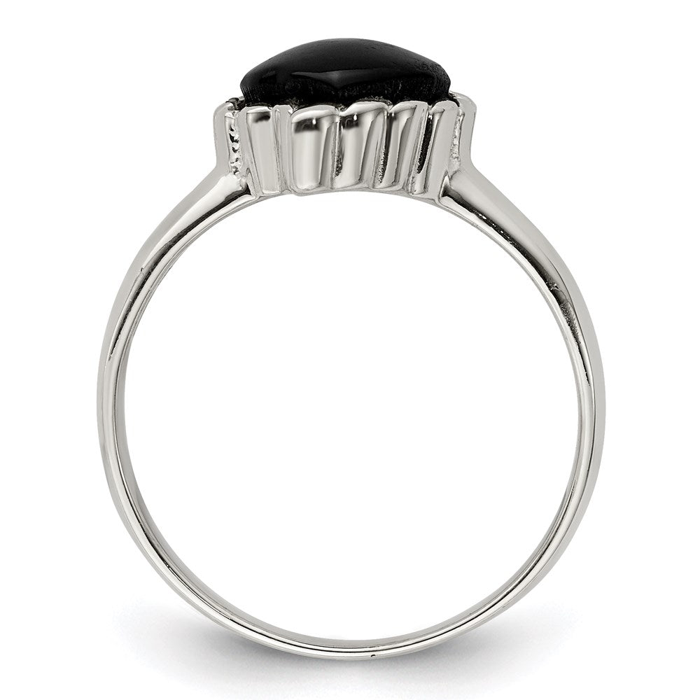 Sterlingsilber Onyx Herz Ring