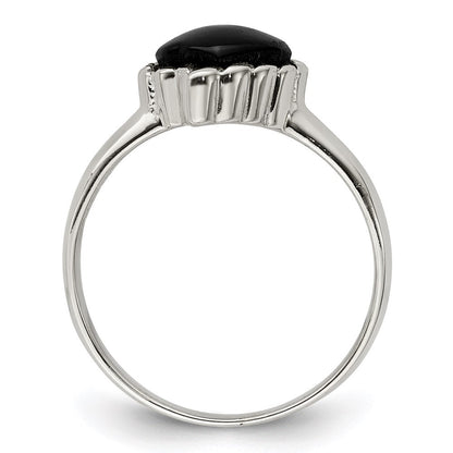 Sterlingsilber Onyx Herz Ring