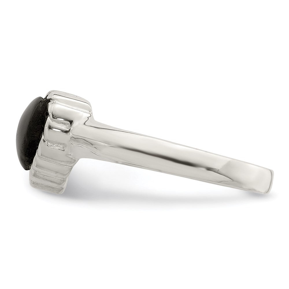 Sterlingsilber Onyx Herz Ring