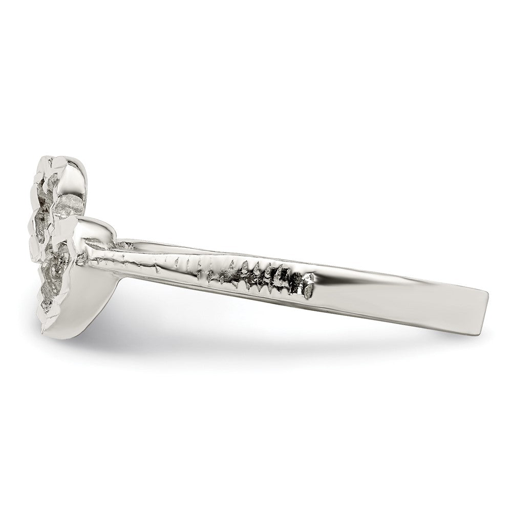 Sterlingsilber Diamantiert Herz Ring (size 7 Nur)