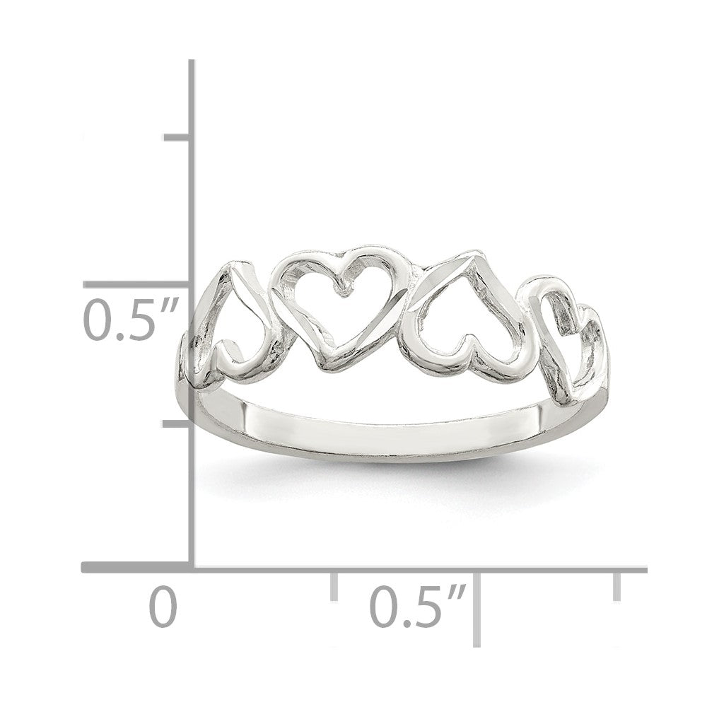 Sterlingsilber Diamantiert Herz Ring