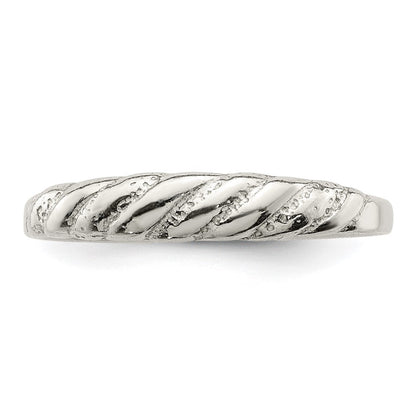 Sterlingsilber Diamantiert Gedreht Ring