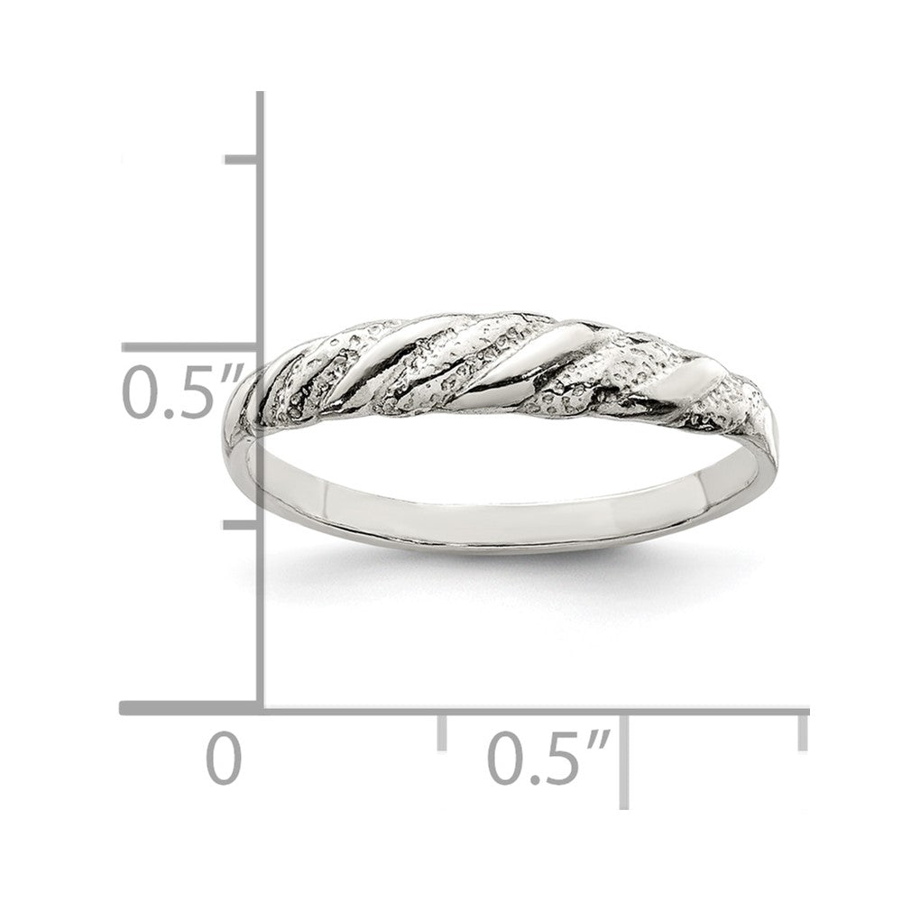 Sterlingsilber Diamantiert Gedreht Ring