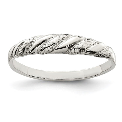 Sterlingsilber Diamantiert Gedreht Ring