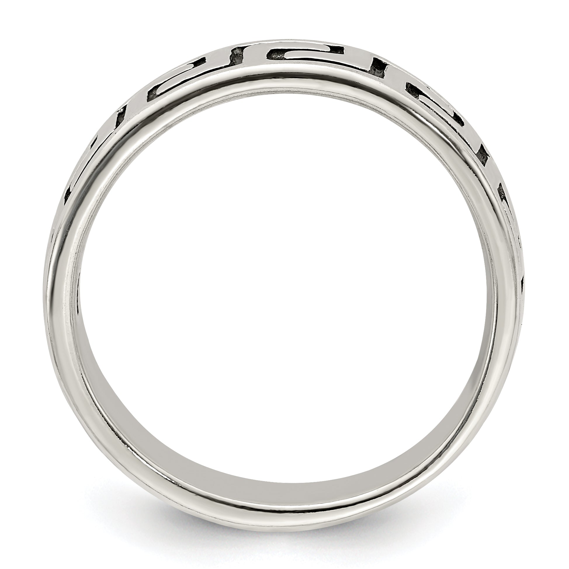 Sterlingsilber Antikisiert Greek Key Ring