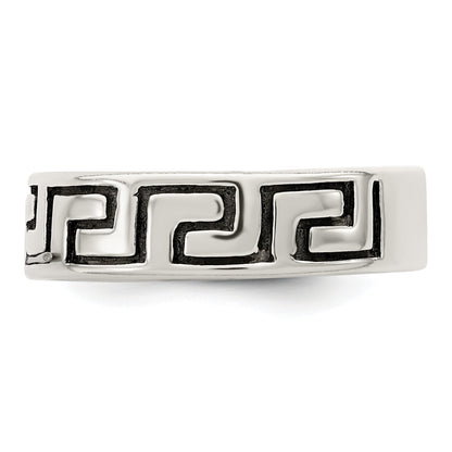 Sterlingsilber Antikisiert Greek Key Ring