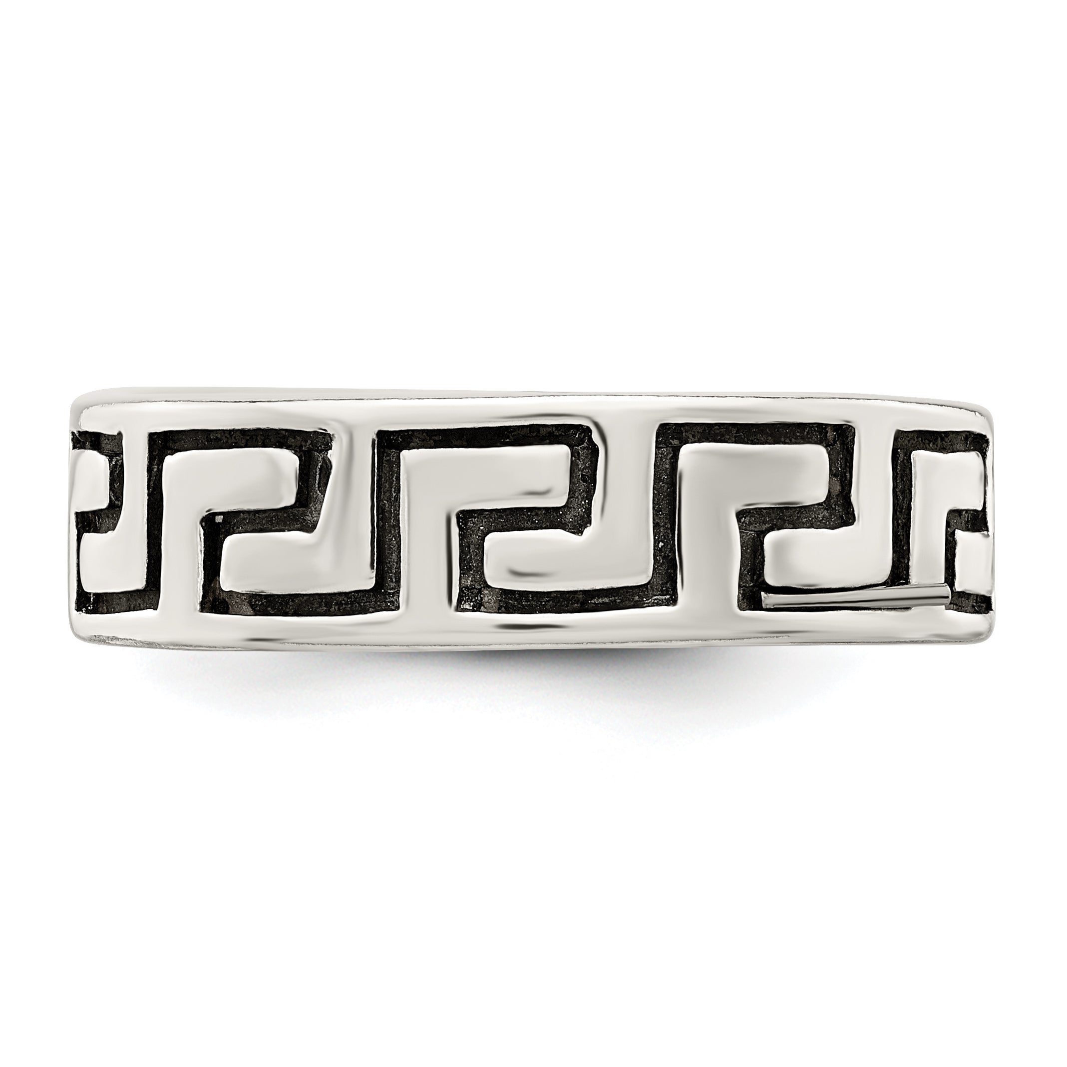 Sterlingsilber Antikisiert Greek Key Ring