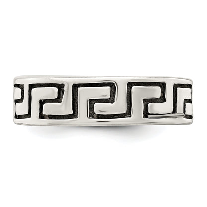 Sterlingsilber Antikisiert Greek Key Ring