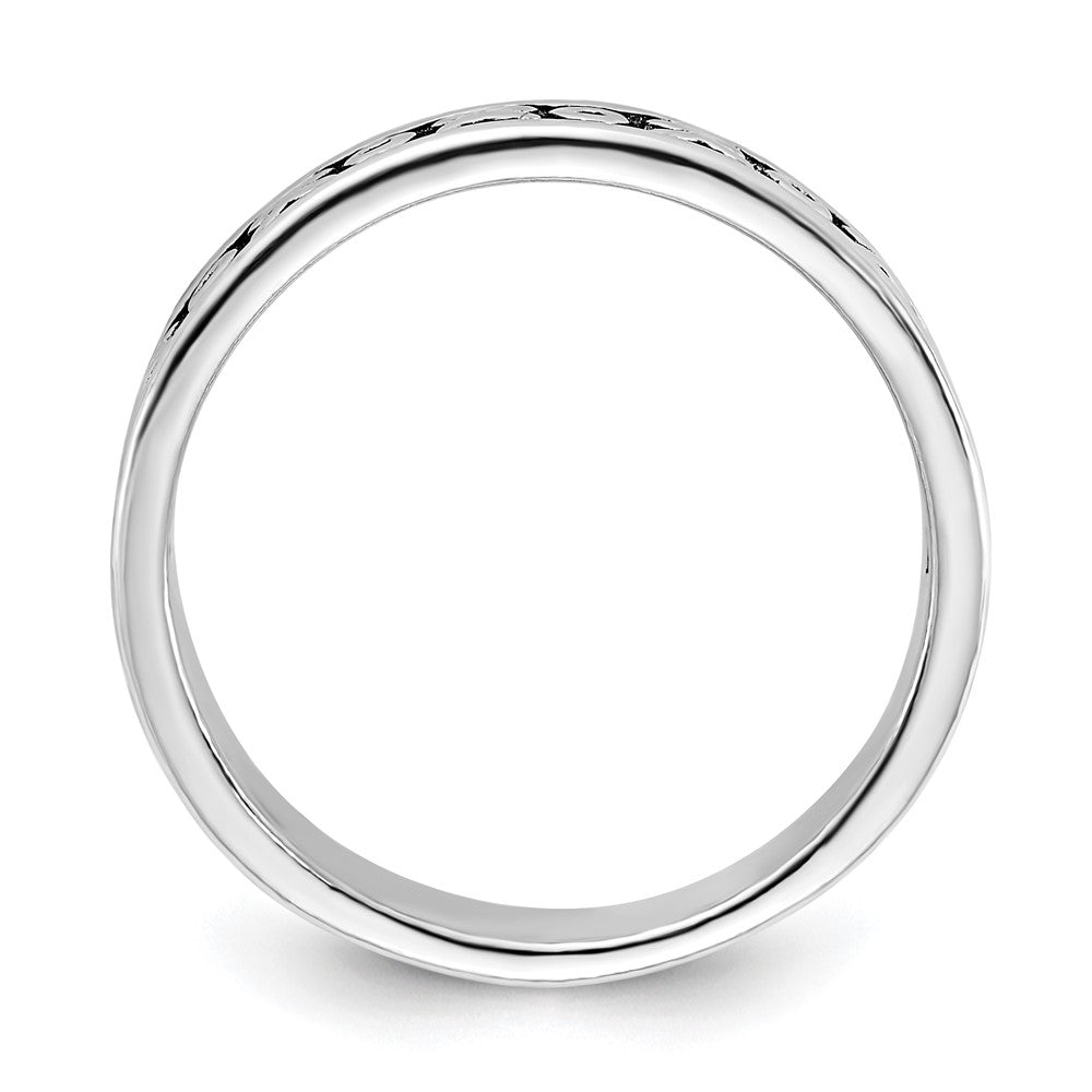 Sterlingsilber Poliert & Antikisiert X O Ring