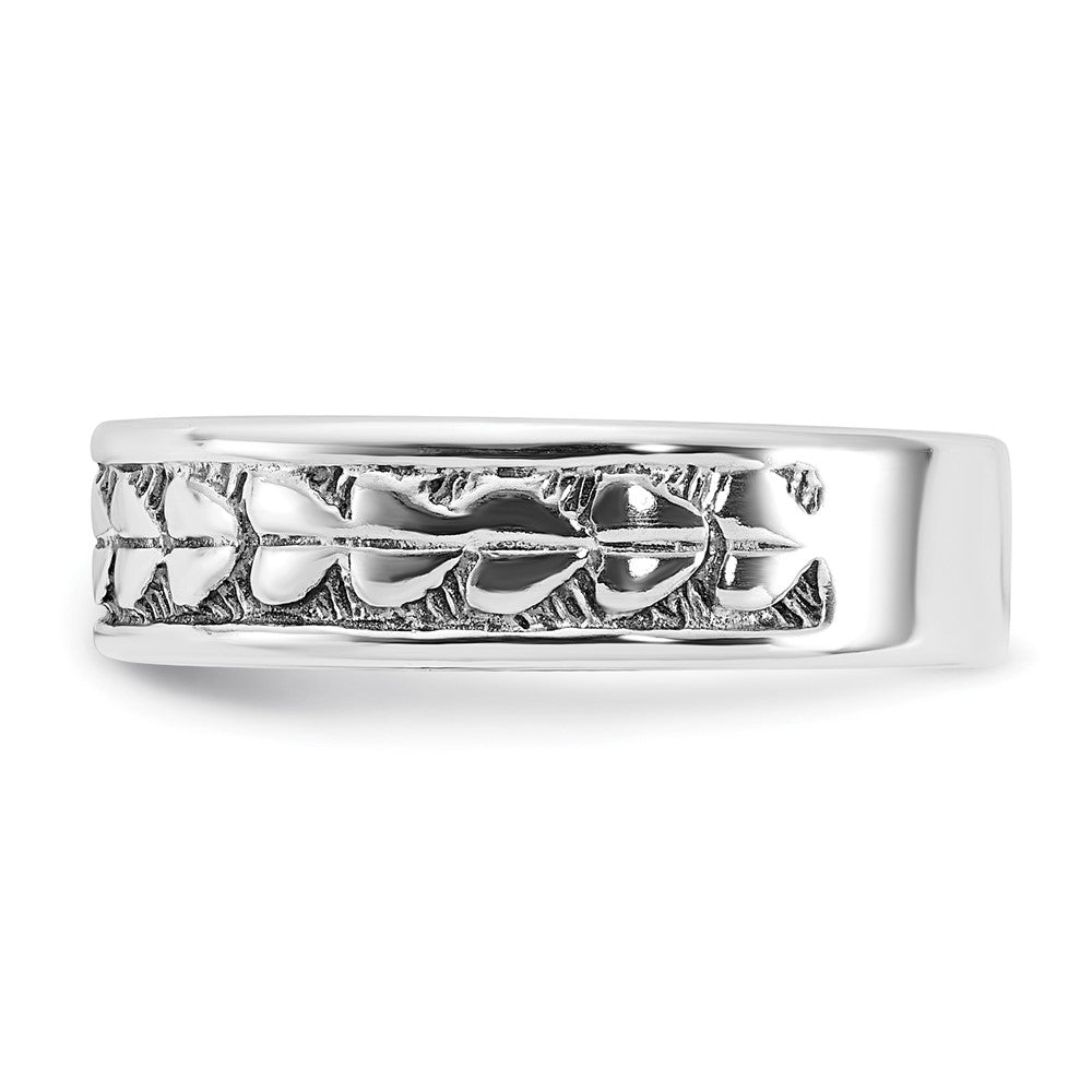 Sterlingsilber Poliert & Antikisiert Herz Ring