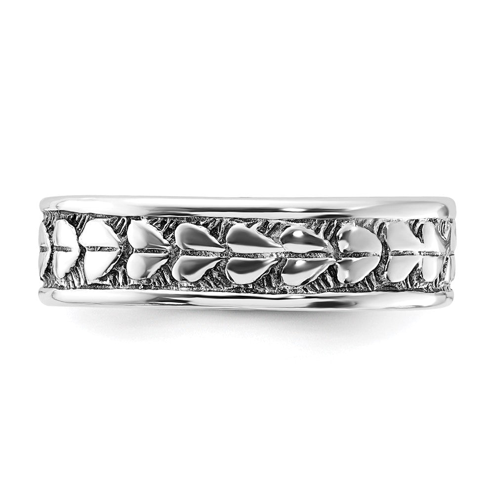 Sterlingsilber Poliert & Antikisiert Herz Ring