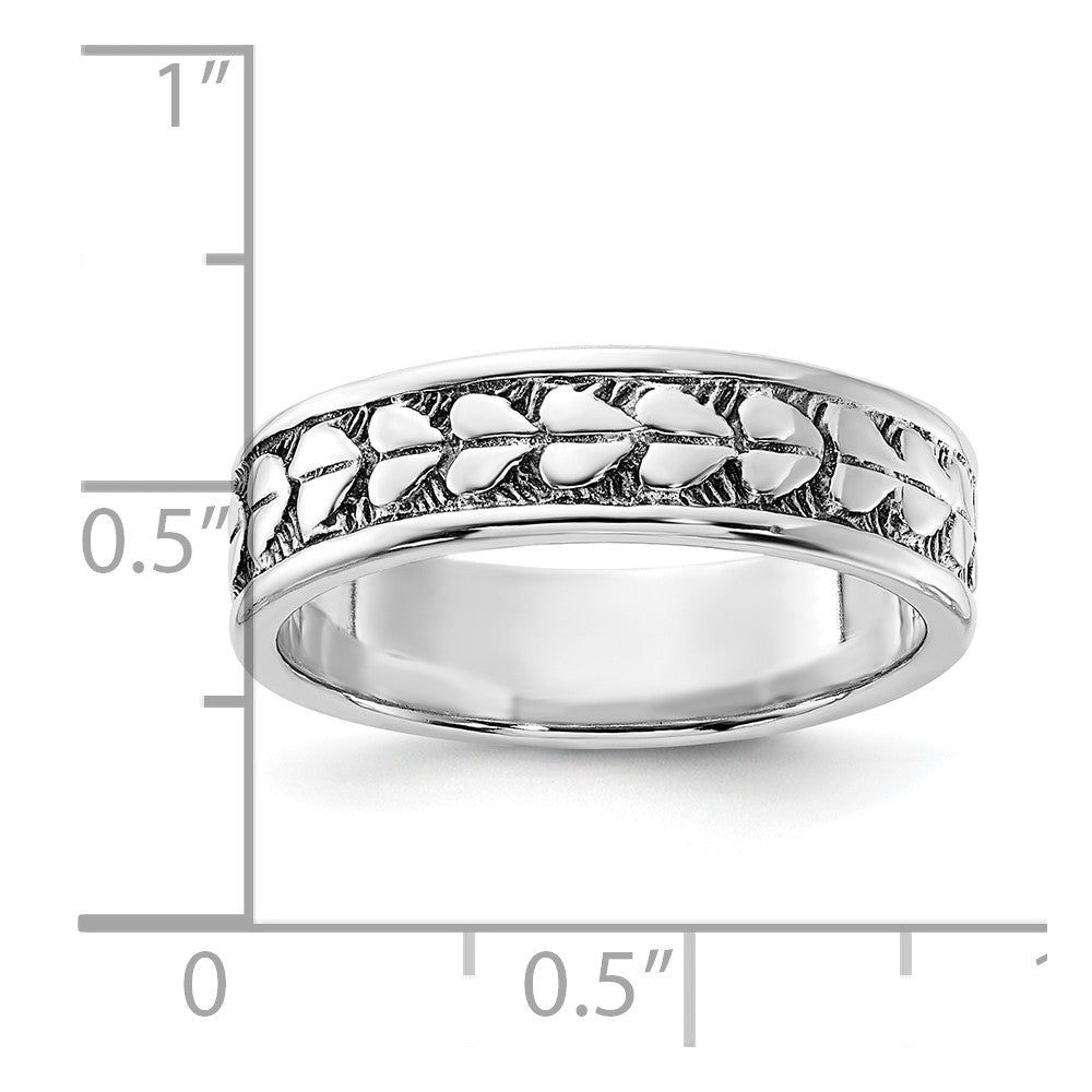 Sterlingsilber Poliert & Antikisiert Herz Ring