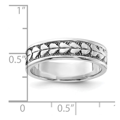 Sterlingsilber Poliert & Antikisiert Herz Ring