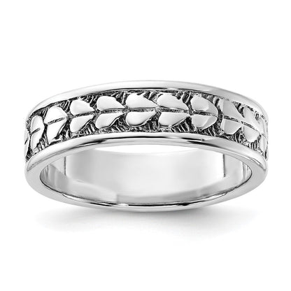 Sterlingsilber Poliert & Antikisiert Herz Ring