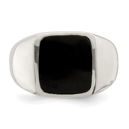 Sterlingsilber Synthetisch Onyx Ring