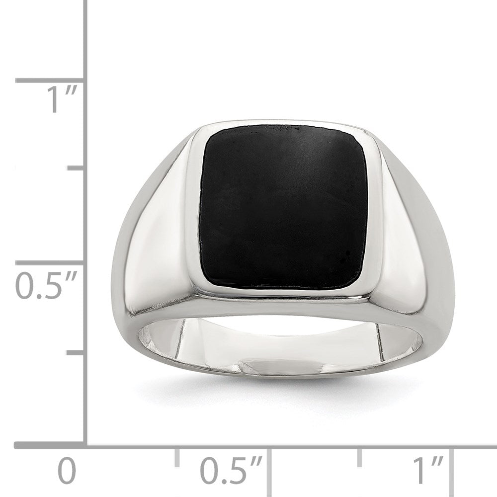Sterlingsilber Synthetisch Onyx Ring