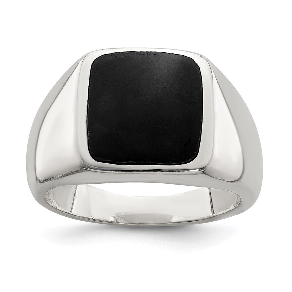 Sterlingsilber Synthetisch Onyx Ring