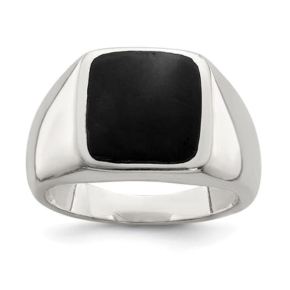 Sterlingsilber Synthetisch Onyx Ring