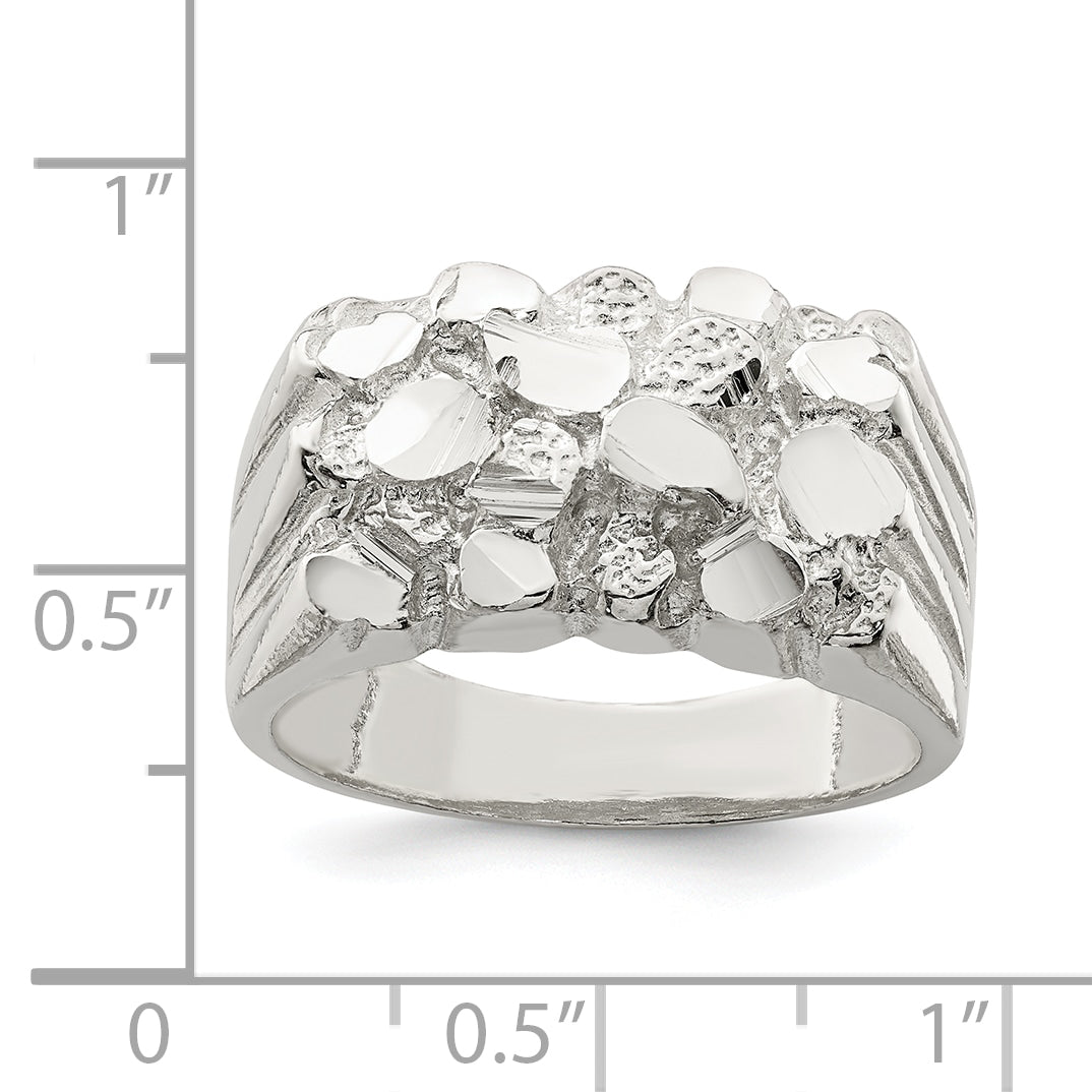 Sterlingsilber Herren Nugget Ring