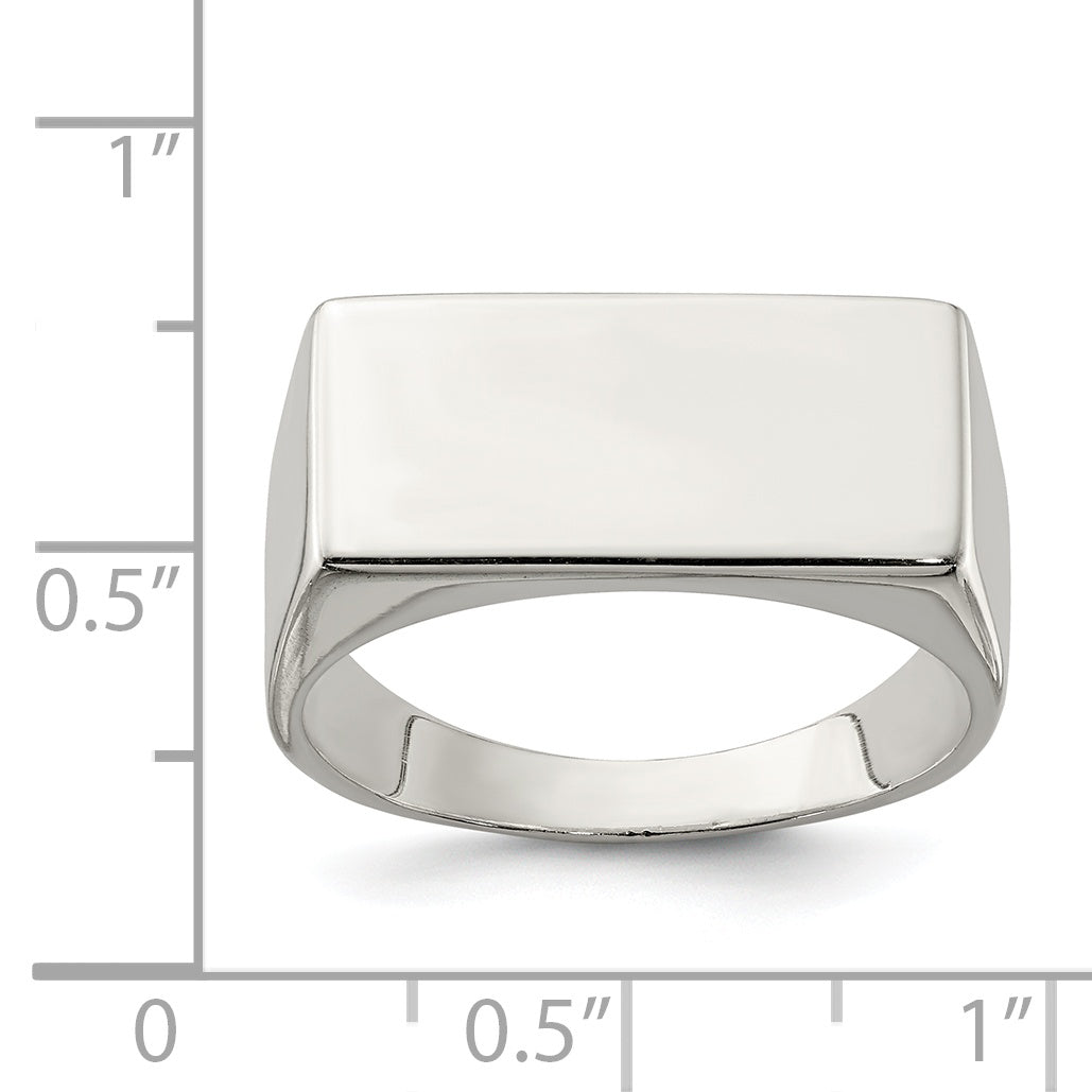 Sterlingsilber 9x19mm Geschlossen Rückseite Siegel Ring