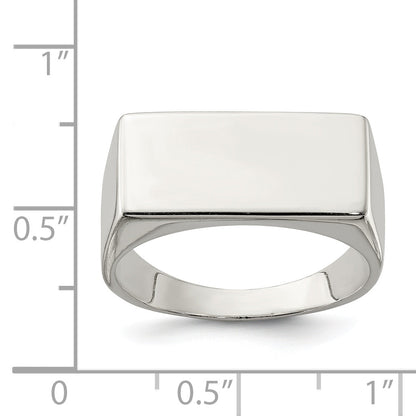 Sterlingsilber 9x19mm Geschlossen Rückseite Siegel Ring