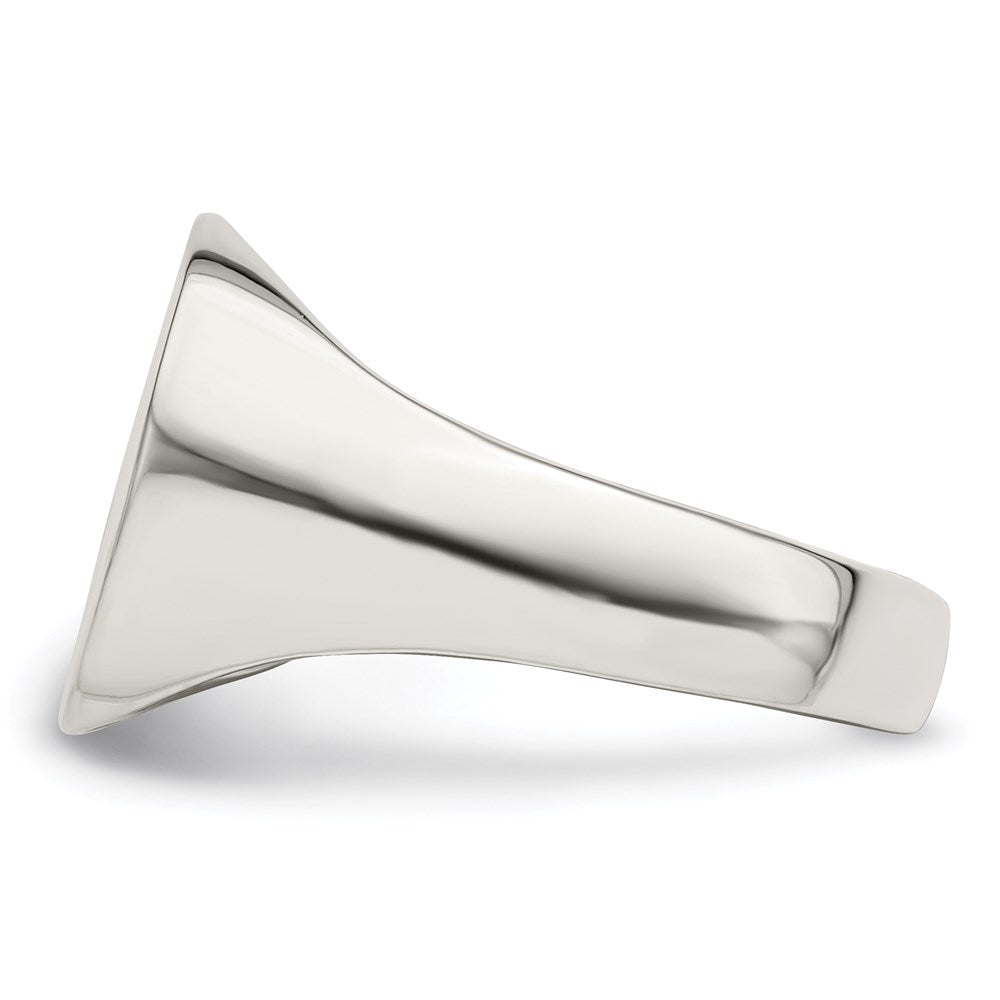 Sterlingsilber 14x15mm Geschlossen Rückseite Siegel Ring