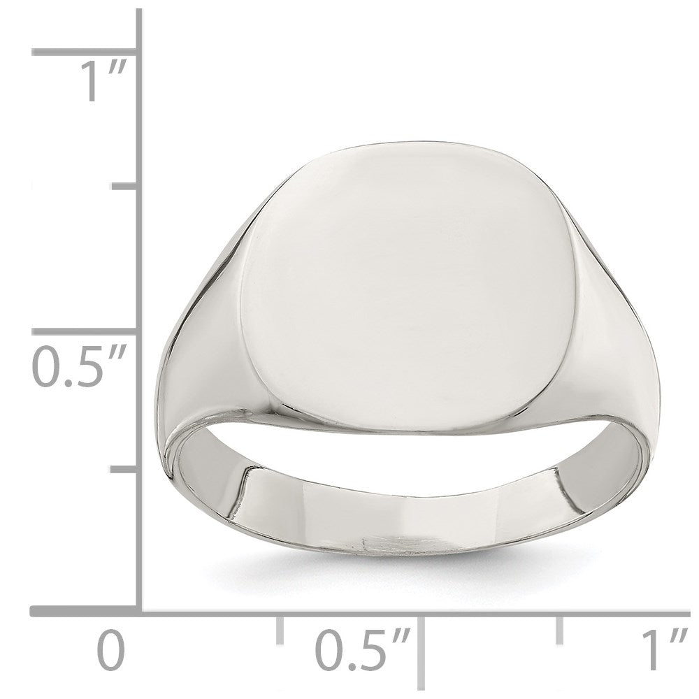 Sterlingsilber 14x15mm Geschlossen Rückseite Siegel Ring