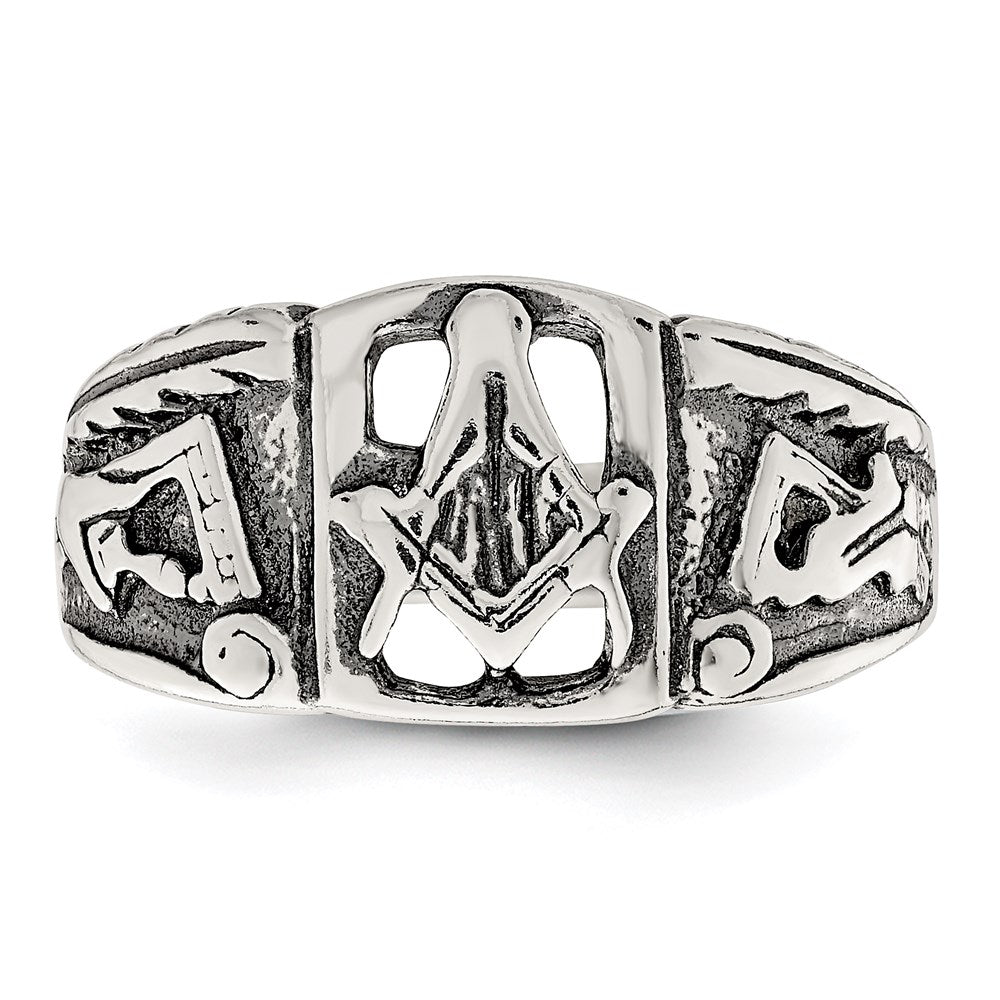 Sterlingsilber Antikisiert Freimaurer Ring