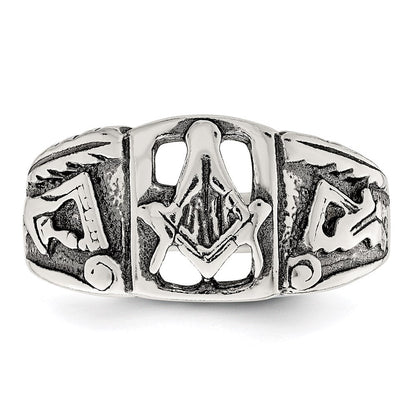 Sterlingsilber Antikisiert Freimaurer Ring