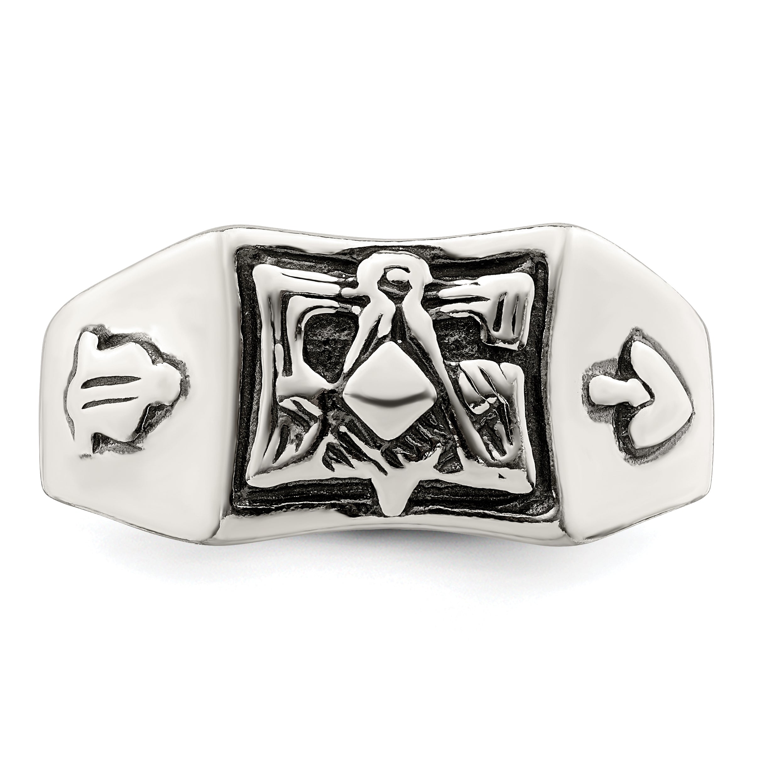 Sterlingsilber Antikisiert Freimaurer Ring