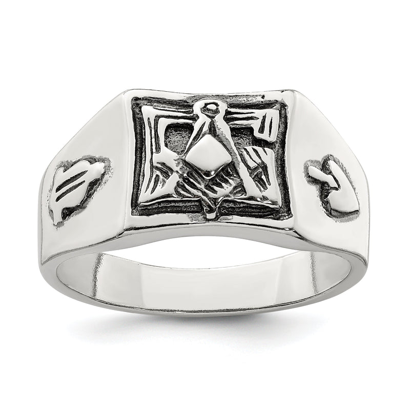 Sterlingsilber Antikisiert Freimaurer Ring