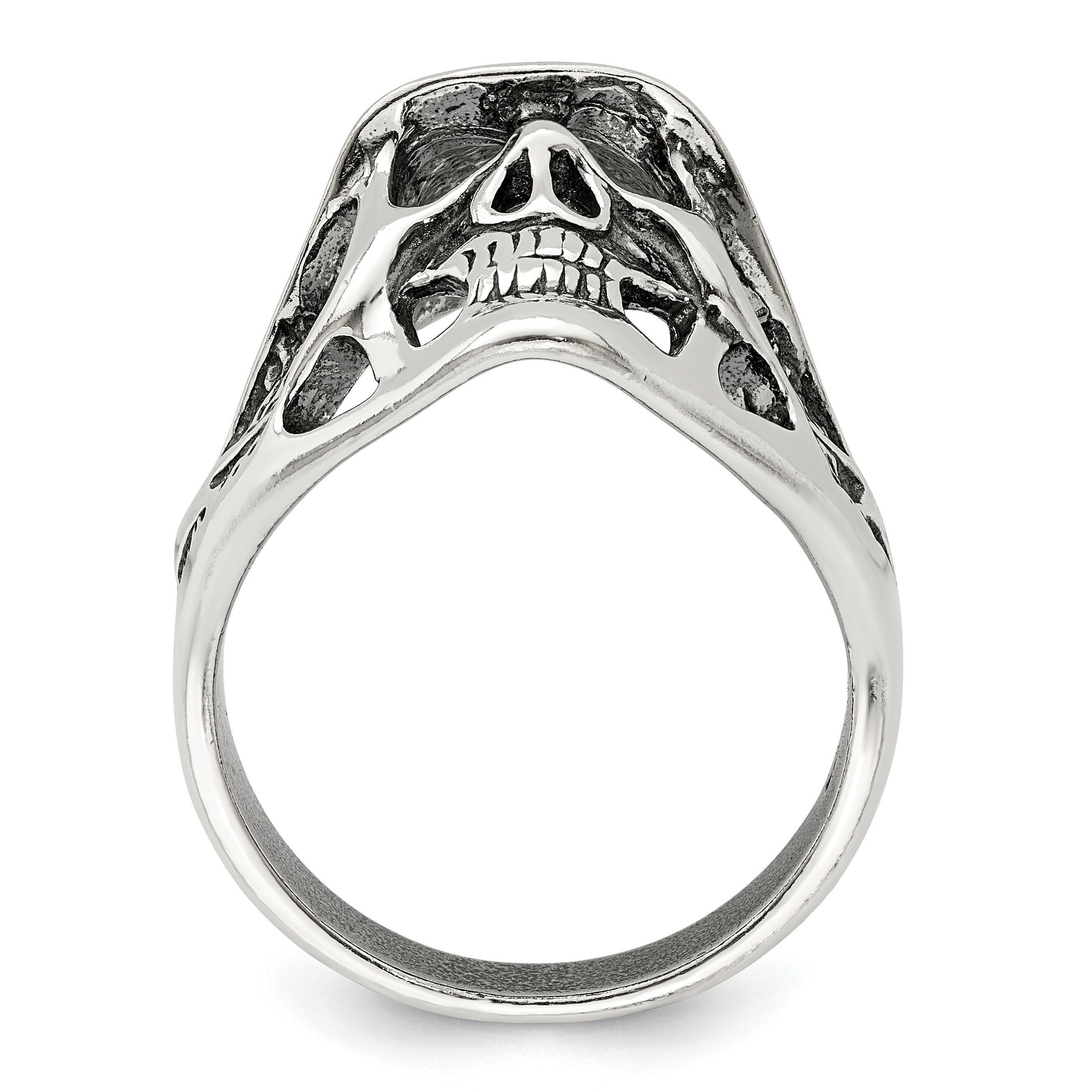 Sterlingsilber Antikisiert Totenkopf Ring