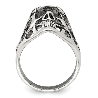 Sterlingsilber Antikisiert Totenkopf Ring