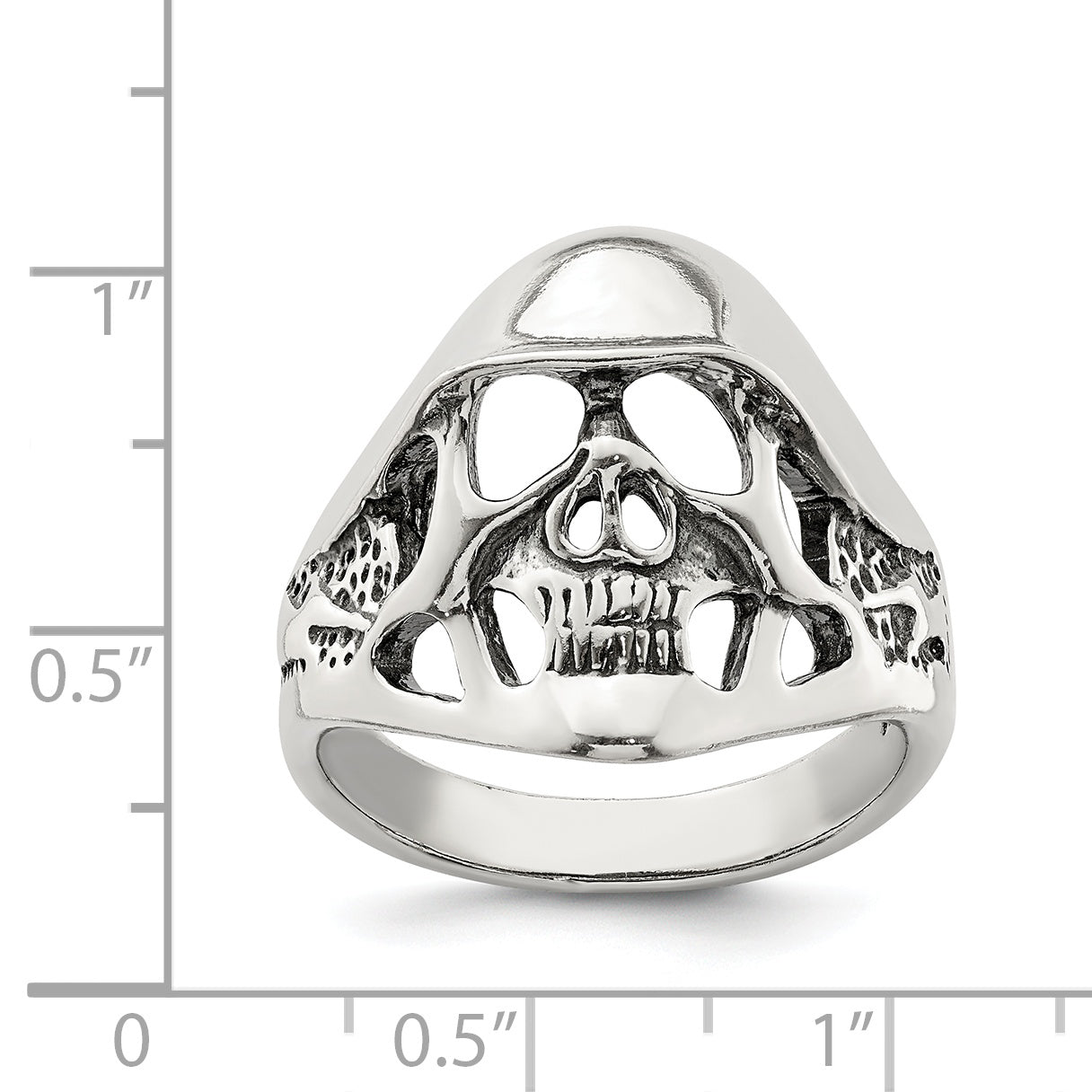 Sterlingsilber Antikisiert Totenkopf Ring