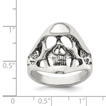 Sterlingsilber Antikisiert Totenkopf Ring
