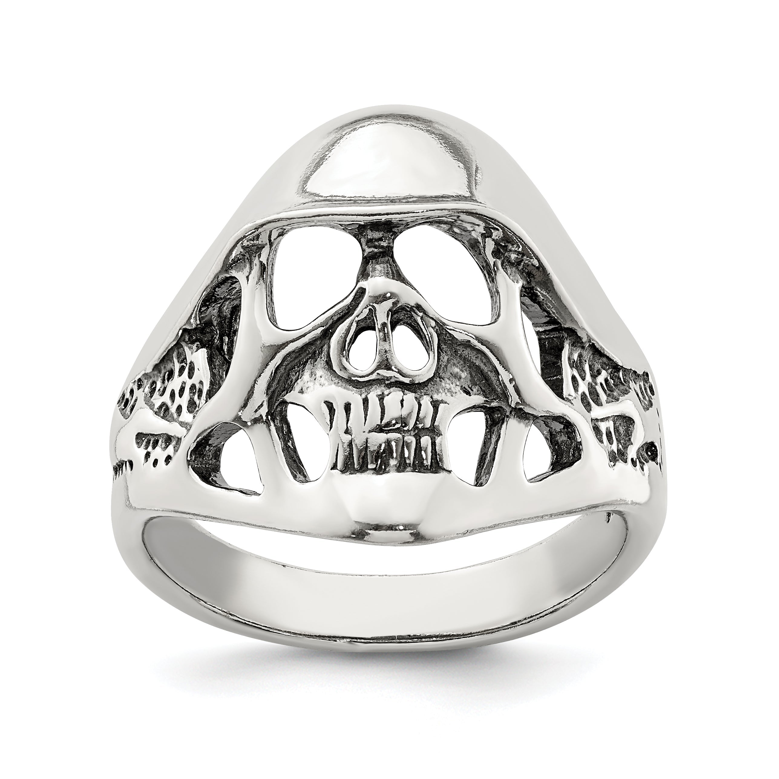 Sterlingsilber Antikisiert Totenkopf Ring