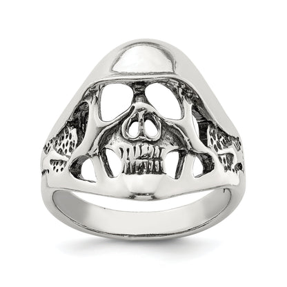 Sterlingsilber Antikisiert Totenkopf Ring