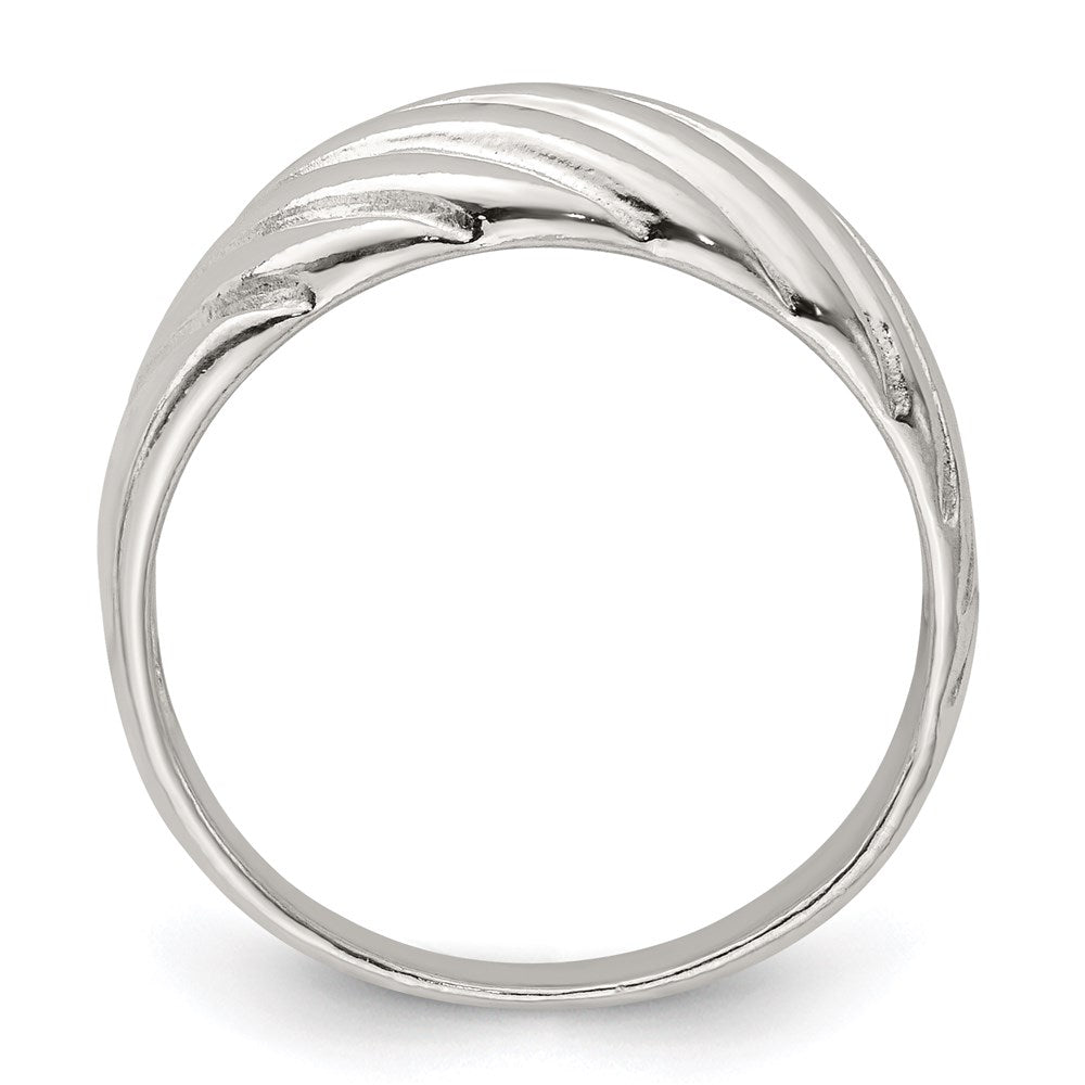 Sterlingsilber Massiv Fantasie Ribbed Ring (size 7 Nur)