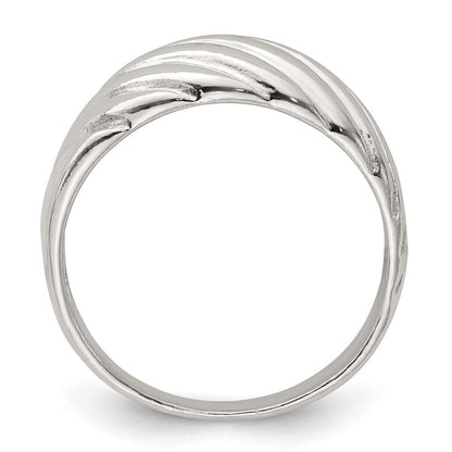 Sterlingsilber Massiv Fantasie Ribbed Ring (size 7 Nur)