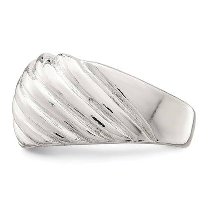 Sterlingsilber Massiv Fantasie Ribbed Ring (size 7 Nur)
