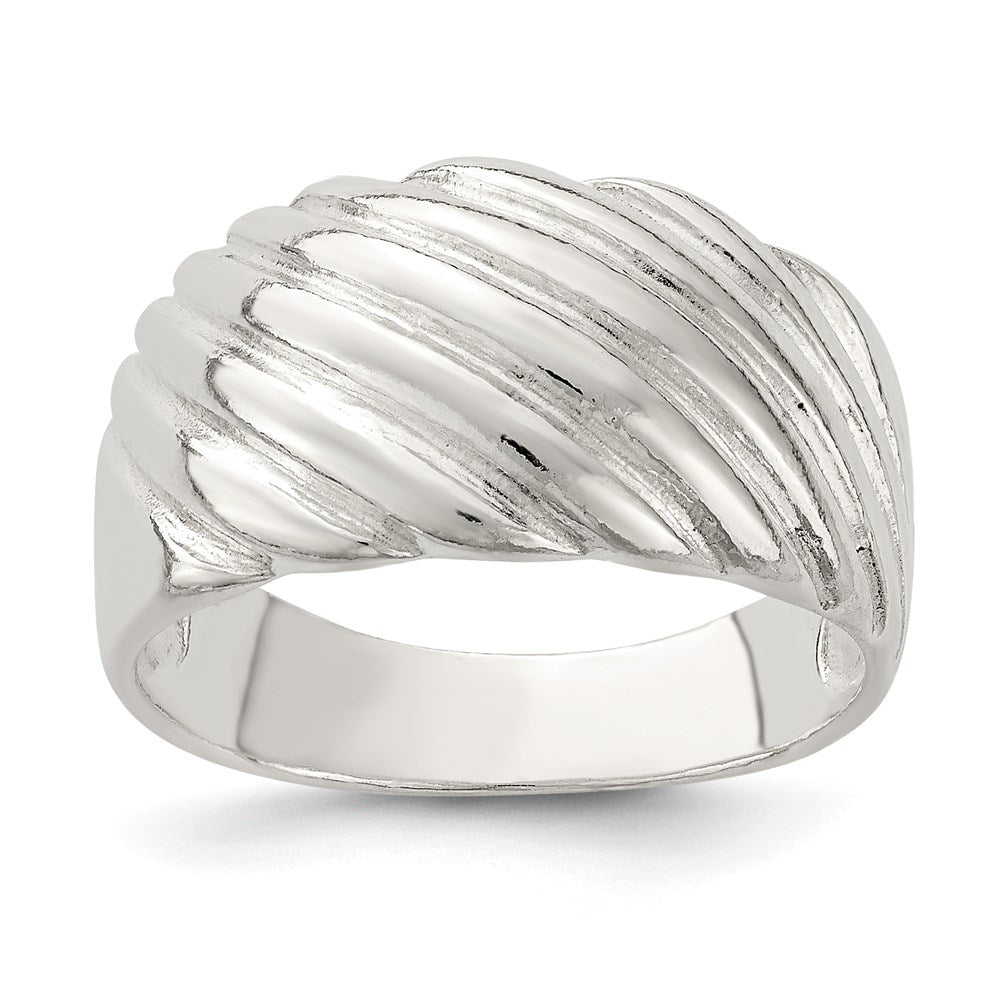 Sterlingsilber Massiv Fantasie Ribbed Ring (size 7 Nur)