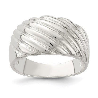Sterlingsilber Massiv Fantasie Ribbed Ring (size 7 Nur)