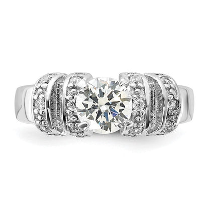Sterlingsilber Zirkonia Ring (size 6 Nur)