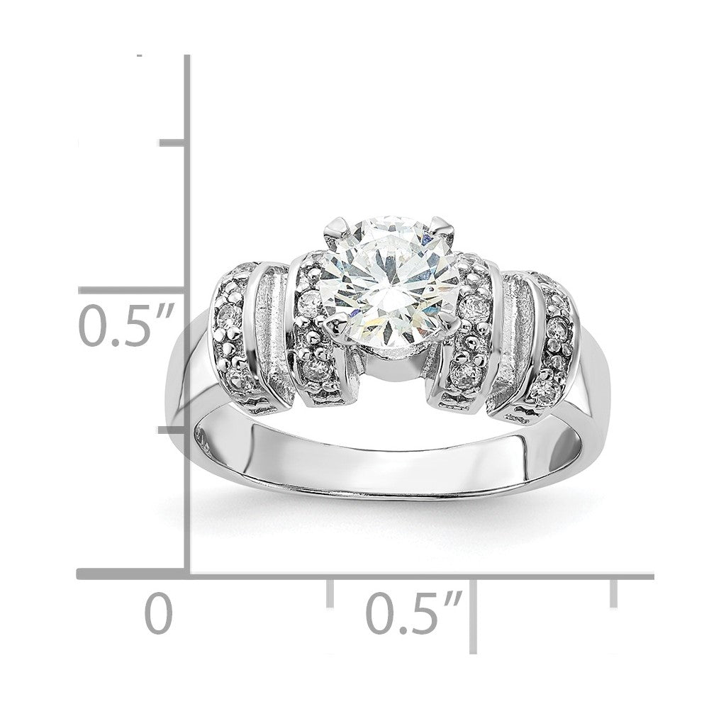 Sterlingsilber Zirkonia Ring (size 6 Nur)