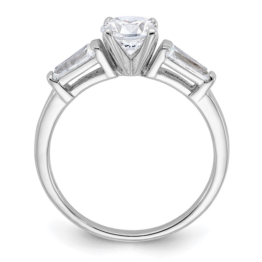 Sterlingsilber Rhodiniert Zirkonia Ring (size 7 Nur)