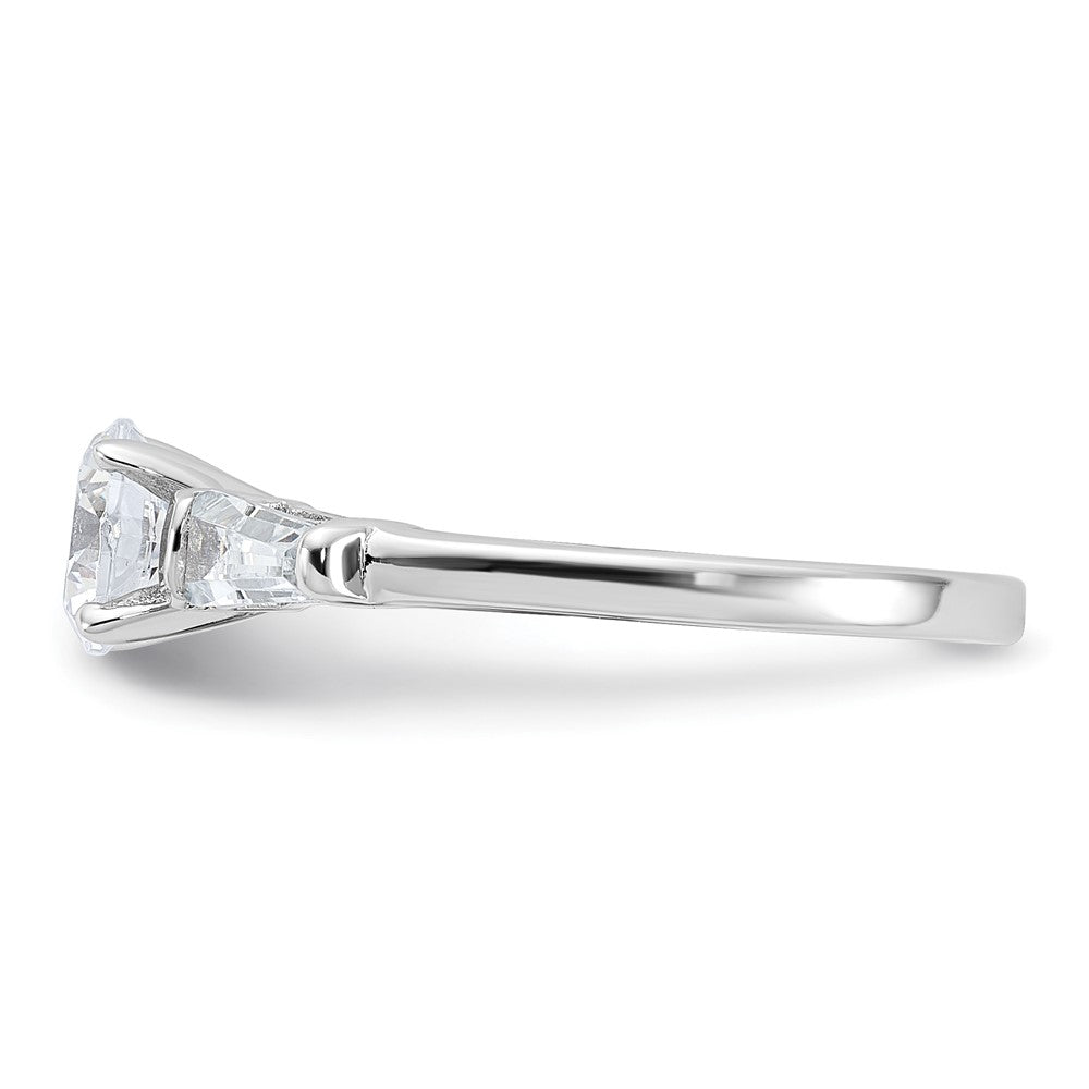 Sterlingsilber Rhodiniert Zirkonia Ring (size 7 Nur)