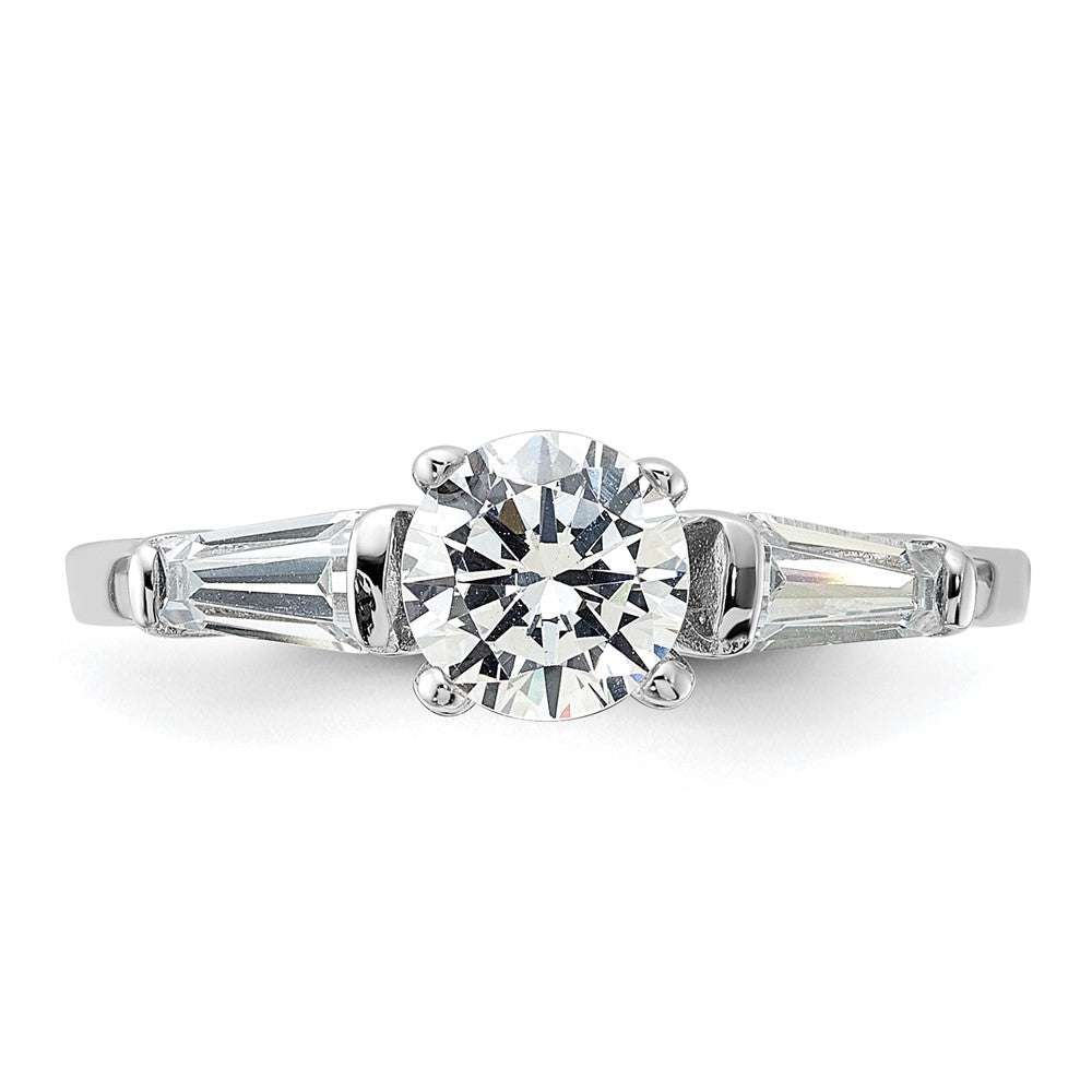 Sterlingsilber Rhodiniert Zirkonia Ring (size 7 Nur)