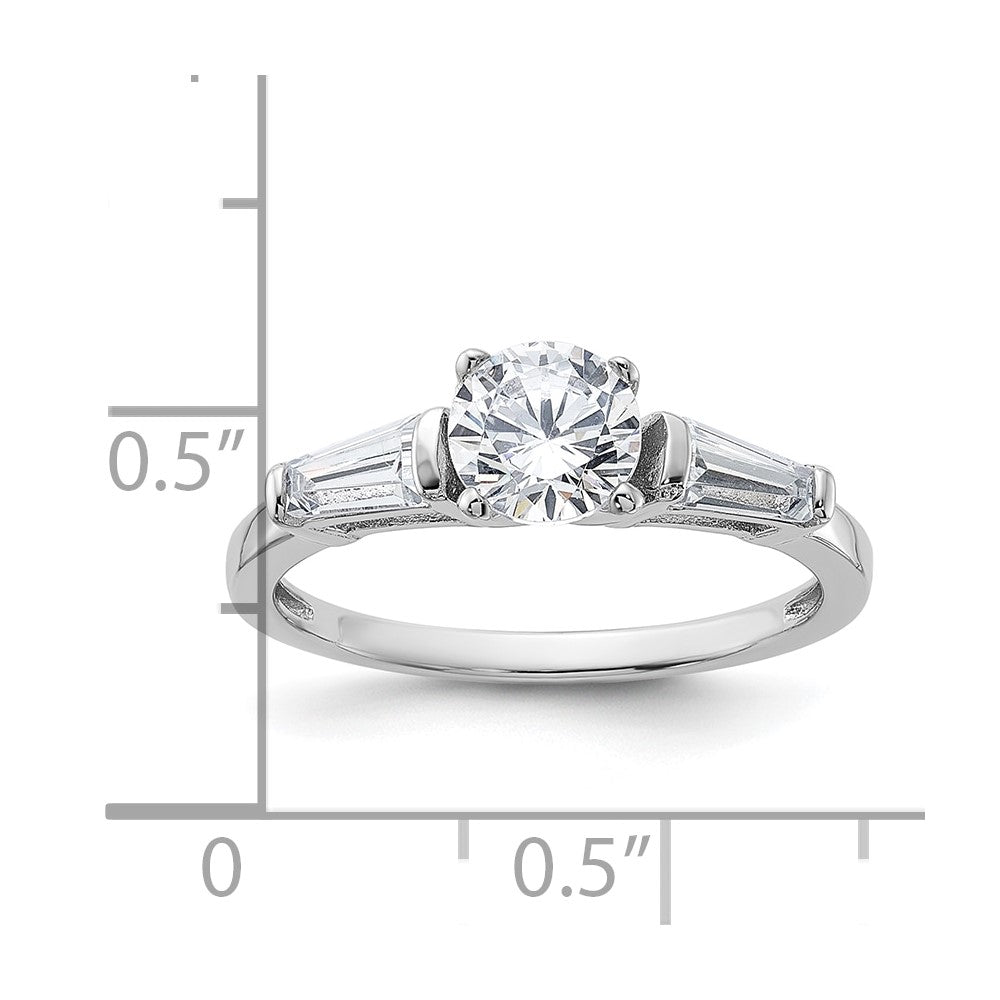 Sterlingsilber Rhodiniert Zirkonia Ring (size 7 Nur)