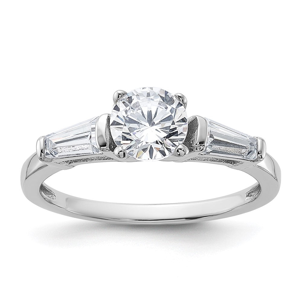 Sterlingsilber Rhodiniert Zirkonia Ring (size 7 Nur)